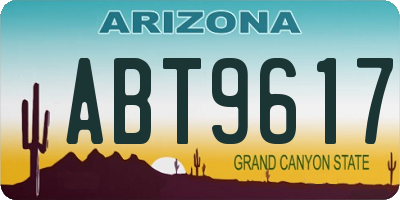 AZ license plate ABT9617