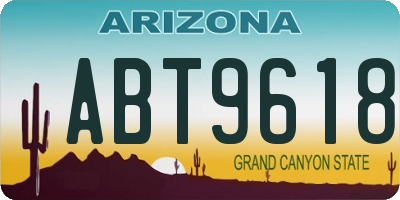 AZ license plate ABT9618