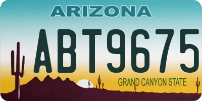 AZ license plate ABT9675