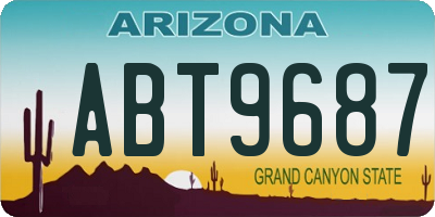 AZ license plate ABT9687
