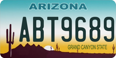 AZ license plate ABT9689
