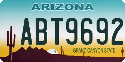 AZ license plate ABT9692