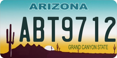 AZ license plate ABT9712