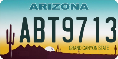 AZ license plate ABT9713