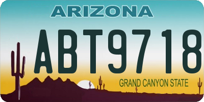 AZ license plate ABT9718