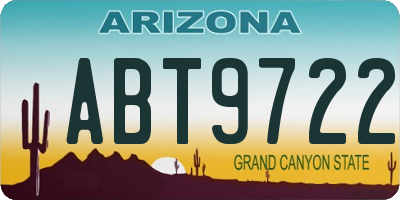 AZ license plate ABT9722