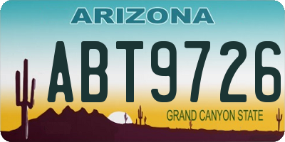 AZ license plate ABT9726