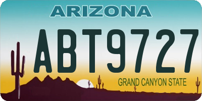AZ license plate ABT9727