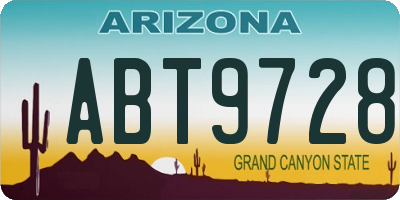 AZ license plate ABT9728