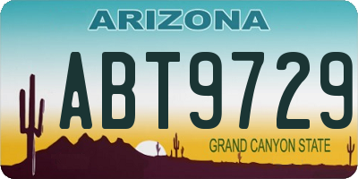 AZ license plate ABT9729