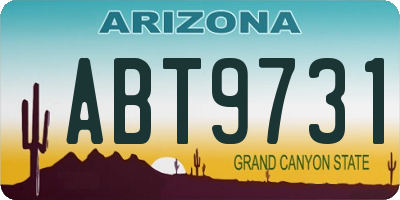 AZ license plate ABT9731