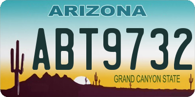 AZ license plate ABT9732