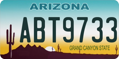 AZ license plate ABT9733