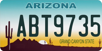 AZ license plate ABT9735