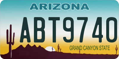 AZ license plate ABT9740