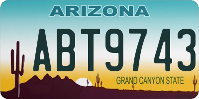 AZ license plate ABT9743