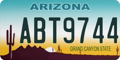 AZ license plate ABT9744