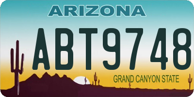 AZ license plate ABT9748