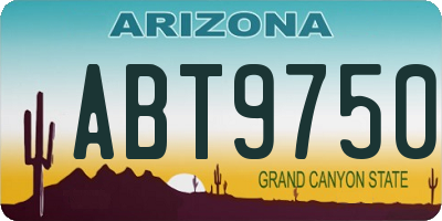 AZ license plate ABT9750
