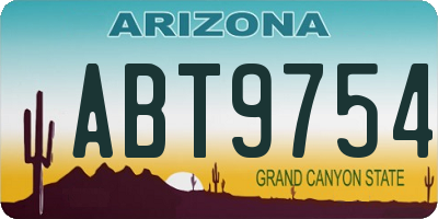 AZ license plate ABT9754