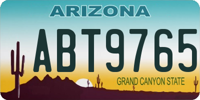 AZ license plate ABT9765