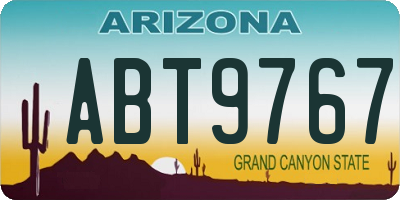 AZ license plate ABT9767