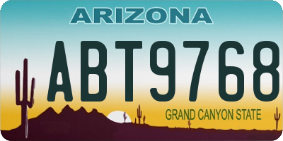 AZ license plate ABT9768