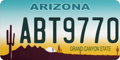 AZ license plate ABT9770
