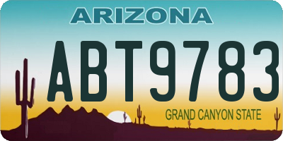AZ license plate ABT9783