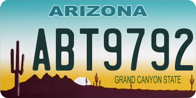AZ license plate ABT9792