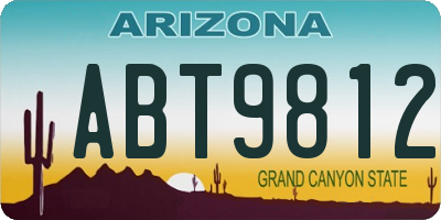 AZ license plate ABT9812