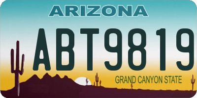 AZ license plate ABT9819