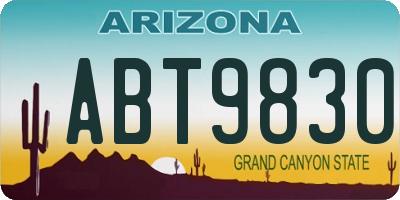 AZ license plate ABT9830