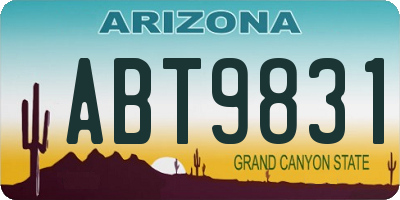 AZ license plate ABT9831