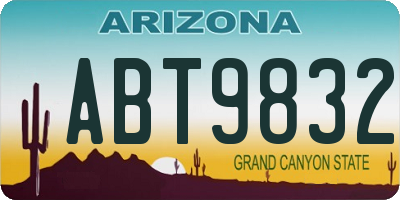 AZ license plate ABT9832