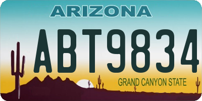 AZ license plate ABT9834