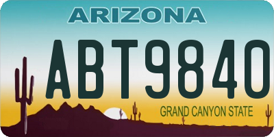AZ license plate ABT9840