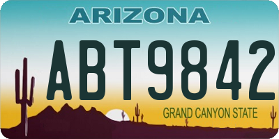 AZ license plate ABT9842