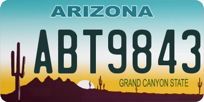AZ license plate ABT9843
