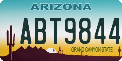 AZ license plate ABT9844