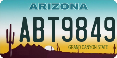 AZ license plate ABT9849