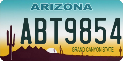 AZ license plate ABT9854