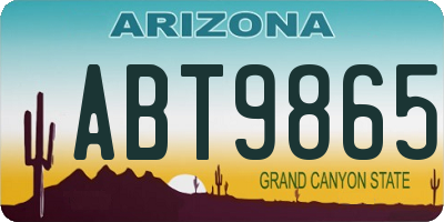 AZ license plate ABT9865