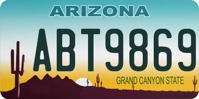 AZ license plate ABT9869