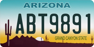AZ license plate ABT9891