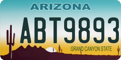 AZ license plate ABT9893