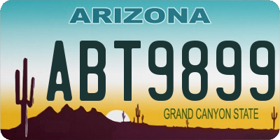 AZ license plate ABT9899