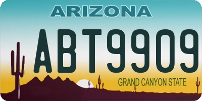 AZ license plate ABT9909