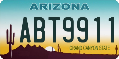 AZ license plate ABT9911