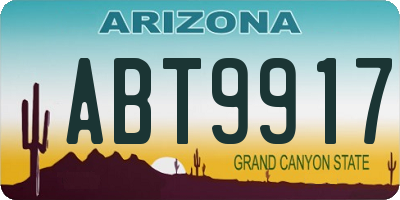 AZ license plate ABT9917